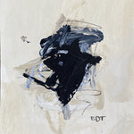 black and white and cream abstract paper painting