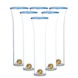 Golden Globe Flutes w/ Blue Trim, Set of 4