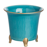 Cachepot, Turquoise with Gold,Large