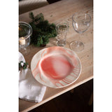 Splash, Ceramic Dinner Plate Red and White, Set of 4