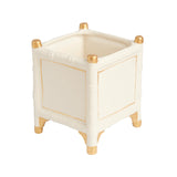 Bamboo Cachepot, White/Gold, Small